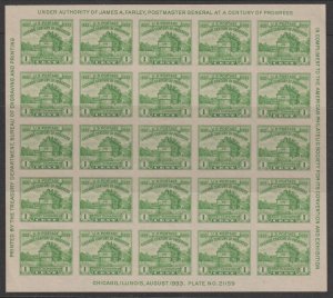 U.S.  Scott# 730 1933 APS Issue MNH S/S No Gum