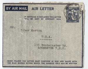 1948 Palestine air letter /aerogramme to USA letter in german [y8880]