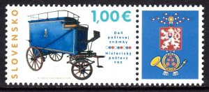 SLOVAKIA 2022 HISTORICAL MAIL WAGGON OLD POSTAL VEHICLES TRANSPORT