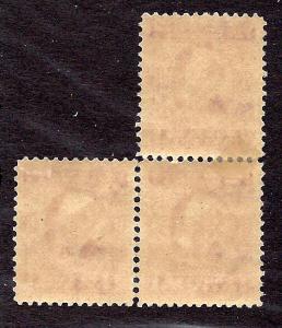 305 Mint,OG,LH... Irregular Block of 3... SCV $180.00