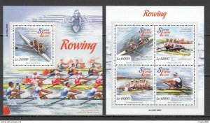 2015 Sierra Leone Sport Rowing London 2012 Olympic Games Kb+Bl ** Stamps St533