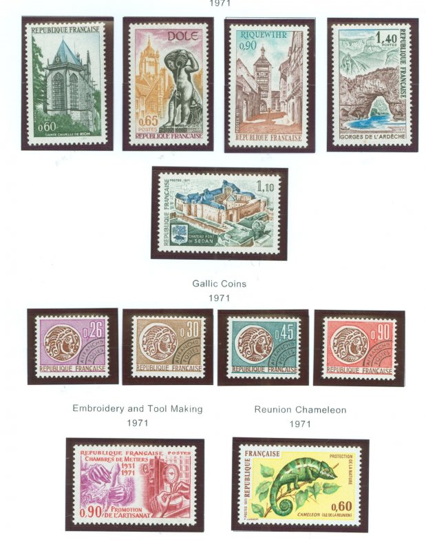 France #1310-1321 Mint (NH) Single