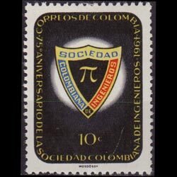 COLOMBIA 1962 - Scott# 742 Engineers Soc. Set of 1 Used