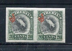 Liberia 1906 Sc O51 MNH Pair Error IMPERF only 40 exist  7569