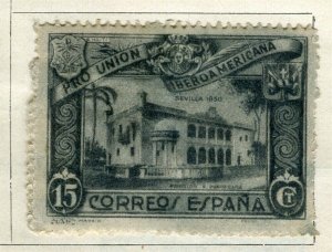 SPAIN; 1930 early Seville Expo issue fine Mint hinged pictorial 15c. value