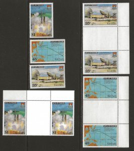 KIRIBATI SC# 349-51 W/GUTTER PAIRS  FVF/MOG 1980