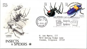 FDC 1999 SC #3351 Black Widow & E Longhorn - Indianapolis, In - Single - J2381