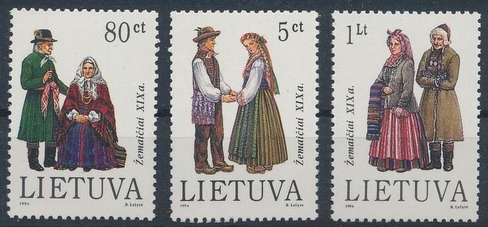 Lithuania 1994 #493-5 MNH. Costumes