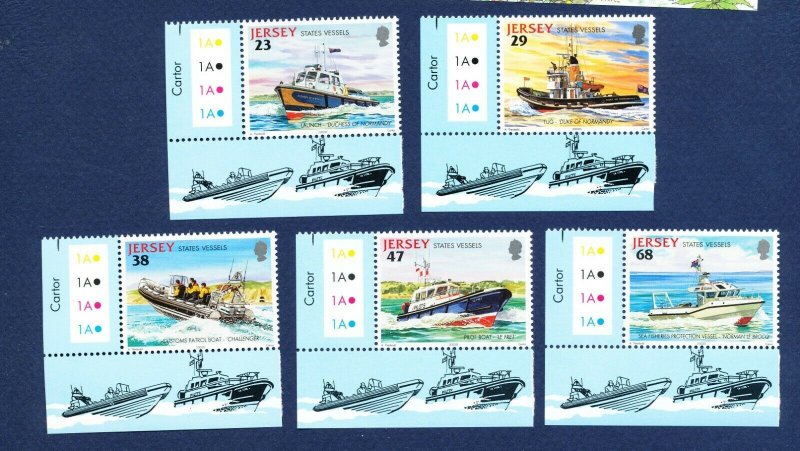 JERSEY - 1013-1017, SG 1024/8 - MNH -  Boats - 2002