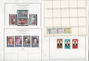 Congo Peoples Republic Stamp Collection on 24 Pages, 1963-1980 Airmail