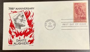 1268 Ken Boll/Cachet craft Dante Alighieri “The Inferno” FDC 1965