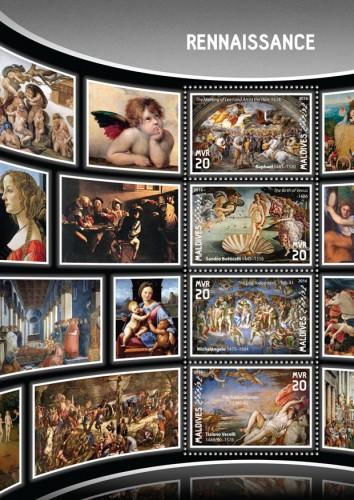 MALDIVES 2016 SHEET RENAISSANCE ART PAINTINGS mld16906a