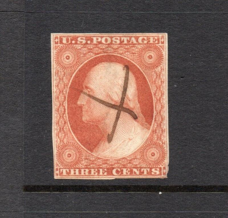 #10A - 3 cent stamp of 1851 - RARE FIRST PLATE #1 early - cv$160++  73R1e