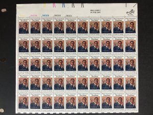 1975 sheet, Paul Dunbar Sc #1554 Including 'teardrop' Plate Flaw