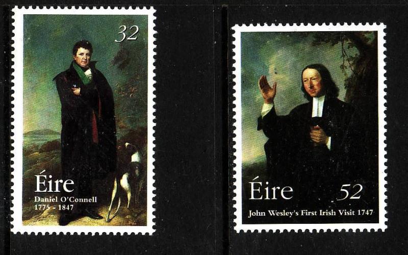 Ireland-Sc#1070-1-unused NH set-Daniel O'Connell-John Wesley-1997-