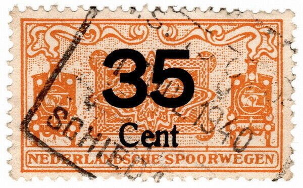 (I.B) Netherlands Railway (Spoorwegen) : Parcel Stamp 35c 