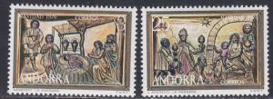 Spanish Andorra # 96-97, Christmas - Nativity Scenes, NH. 1/2 Cat.