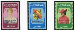 Kiribati 407-09 MNH 1982 Birth of Prince William (ak3853)