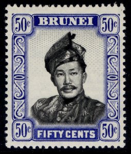 BRUNEI GVI SG110a, 50c black & blue, NH MINT. Cat £16.