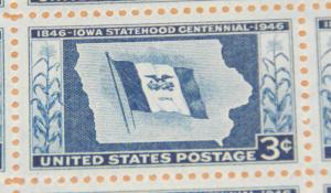 1946 sheet - Iowa Statehood Sc# 942