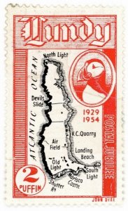 (I.B) Cinderella Collection : Lundy Silver Jubilee 2p (1954)