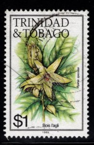 Trinidad  & Tobago Scott 402j used flower  stamp