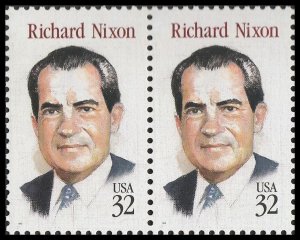 US 2955 Richard Nixon 32c horz pair MNH 1995