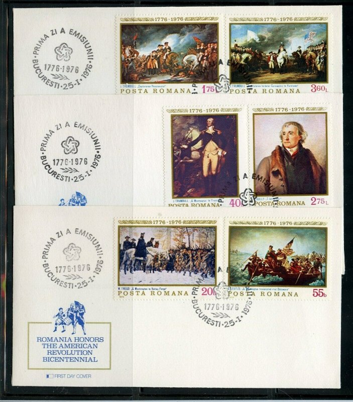 LOT OF SIX US BICENTENNIAL FOREIGN FIRST DAY COVERS AS SHOWN 