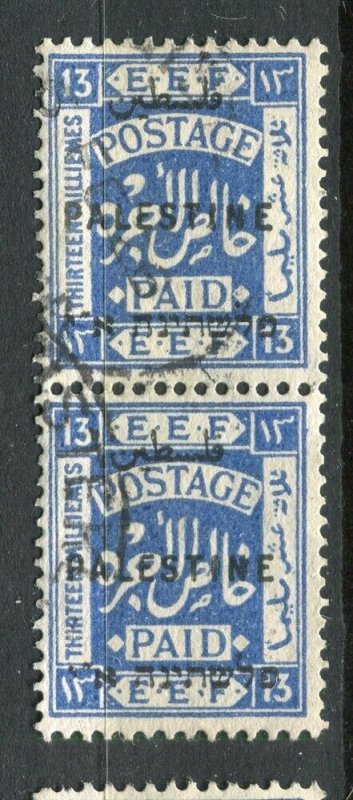 PALESTINE; 1920 early EEF Optd. issue 13m. fine used Pair