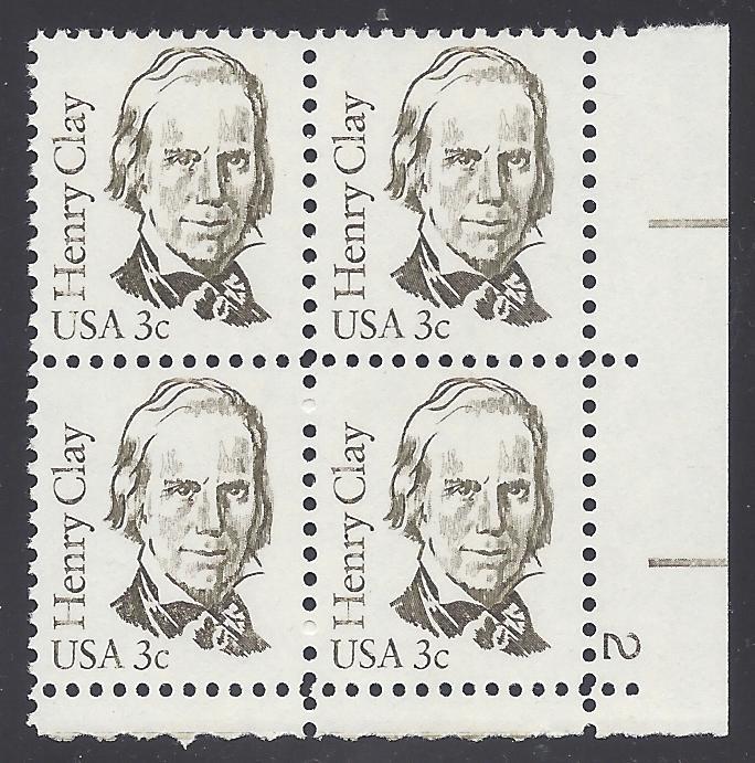 #1846 3c Henry Clay PB/4 1983 Mint NH