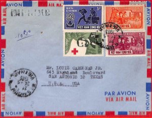 aa3564 - VIETNAM - Postal History - AIRMAIL COVER to the USA  1963 - RED CROSS