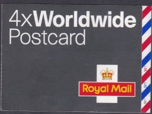 MJA1 2004 4 x Worldwide postcard barcode booklet Self Adhesive  Cylinder W1W1W1 