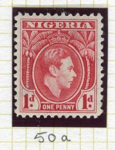 NIGERIA; 1938 early GVI issue fine Mint hinged Shade of 1d. value