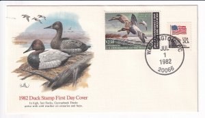 1982 Duck Stamp, Sc. #RW49, FDC Fleetwood Cachet, Washington, D.C. (F32476)