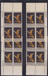 BOBPLATES #1344 Register Vote Matched Set Plate Blocks MNH ~See Details for #s