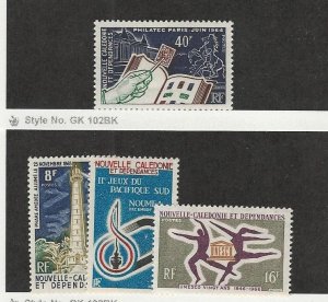 New Caledonia, Postage Stamp, #341, 343-344, 347 Mint Hinged, 1964-66