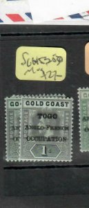 BRITISH TOGO  (PP3012B)  KGV 1/-   OVPT ON GOLD COAST SG H53-53A     MOG 