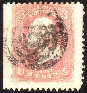 1861, US 3c, Washington, Used, Huge Jumbo, Sc 64b