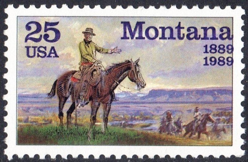 SC#2401 25¢ Montana Statehood Single (1989) MNH