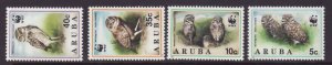 Aruba-Sc#101-4- id5-unused NH set-WWF-Birds-Burrowing Owls-1994-