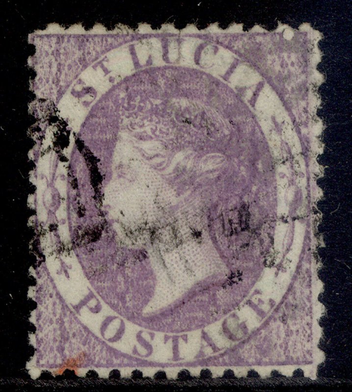 ST. LUCIA QV SG13, (6d) violet, FINE USED. Cat £42.