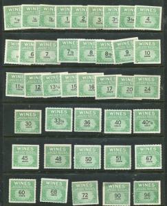  GENUINE-SCOTT-RE108/203-MINT-NGAI-NH-SET-OF-56-WINE-STAMPS-DEALER-CLOSEOUT  