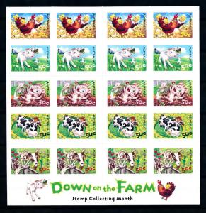 [74867] Australia 2005 Farm Animals Chicken Horse Cow Pig Self Adh. Booklet MNH