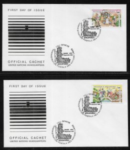 UN Geneva 258-59 Population and Development on Headquarters Cachet FDC