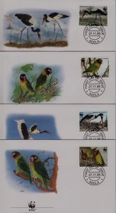 Zambia 654-57 FDC WWF-96/Birds