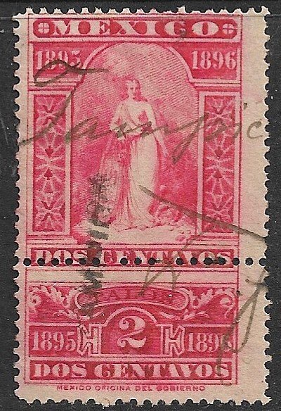 MEXICO 1895-96 2c Goddess Tyche Internal Revenue Rentas R130A TAMPICO Used