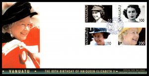 Vanuatu 880-883 Queen Elizabeth II U/A FDC