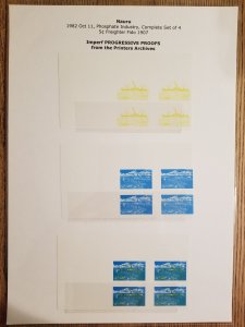 O) 1982 NAURU, IMPERFORATE PROGRESSIVE PROOFS, PAINTER - PROSPHATE INDUSTRY