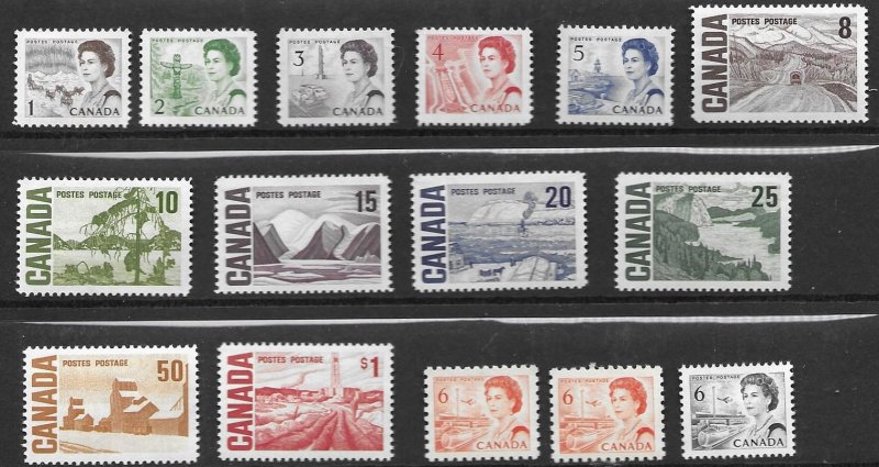 Canada 454-465B  1967  set 15   VFNH