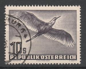 AUSTRIA 1950 BIRD AIRMAIL 10S USED